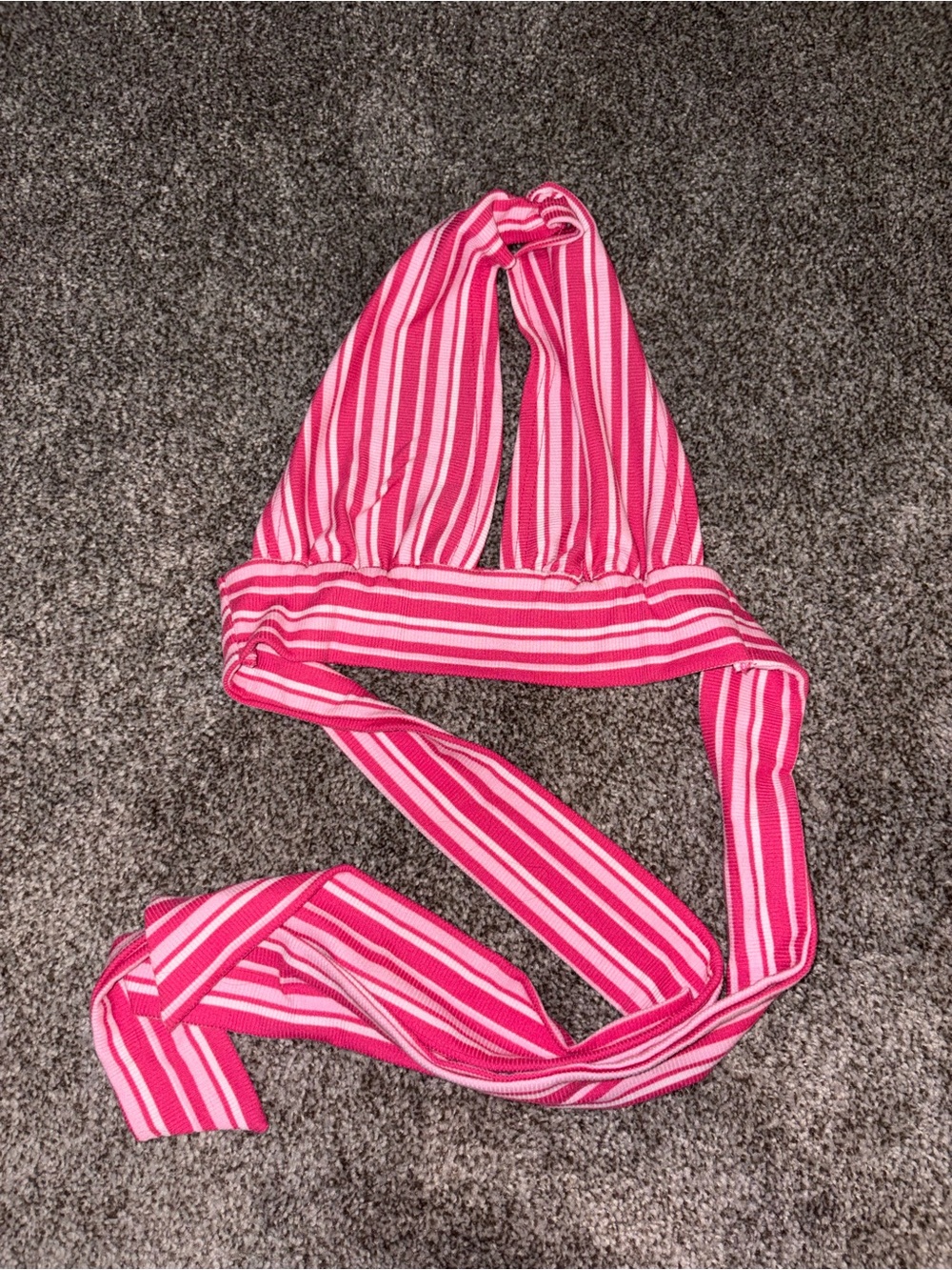 Pink Striped Halter Top